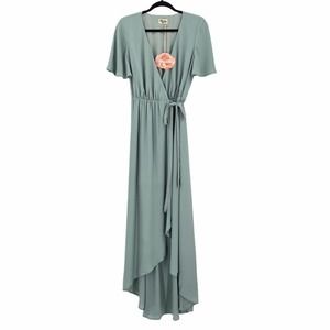 NEW Show Me Your Mumu Sophia Wrap Dress Sage Green